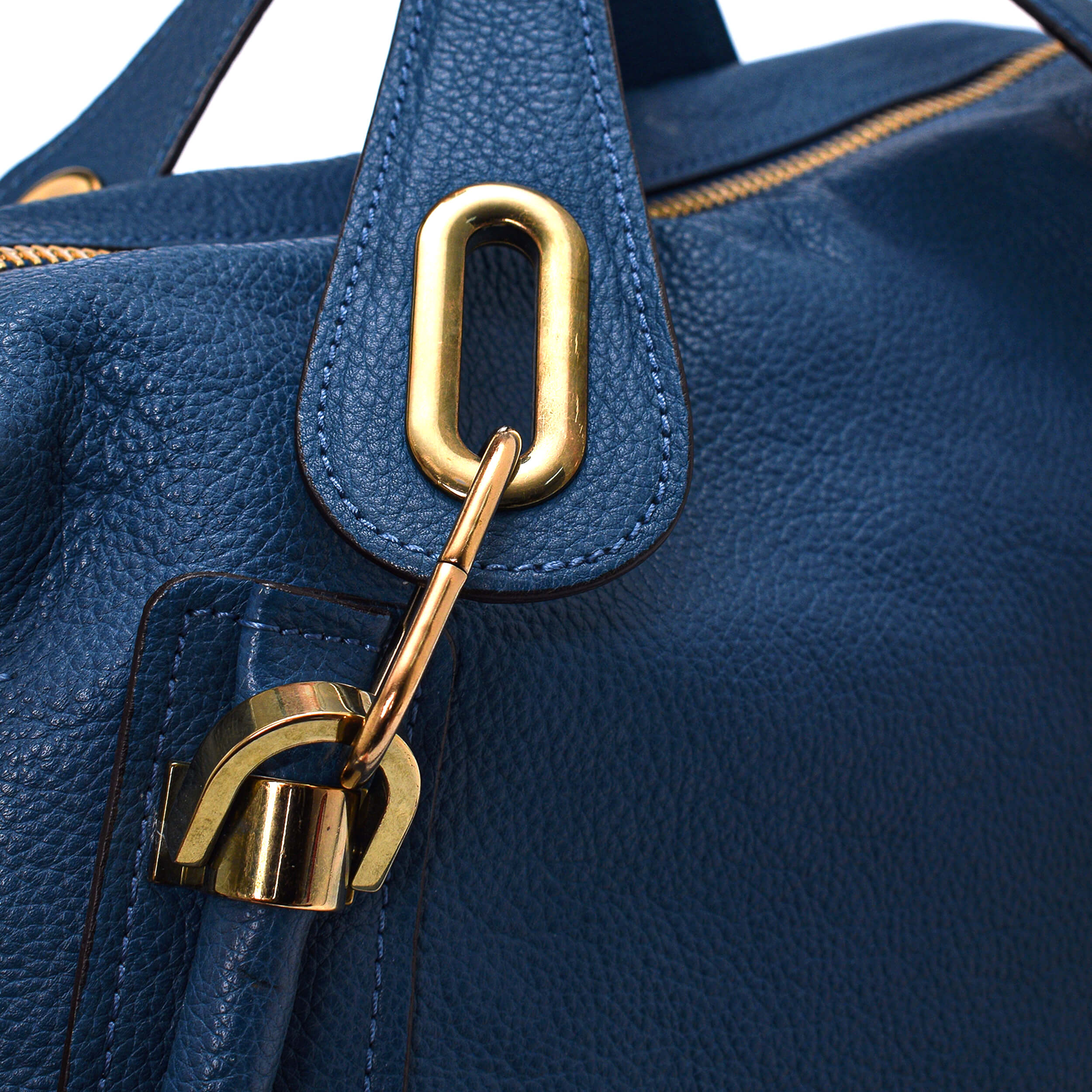 Chloe - Navy Blue Leather Large Paraty Bag